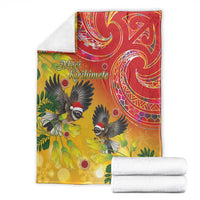 New Zealand Piwakawaka Christmas Blanket With Maori Pattern