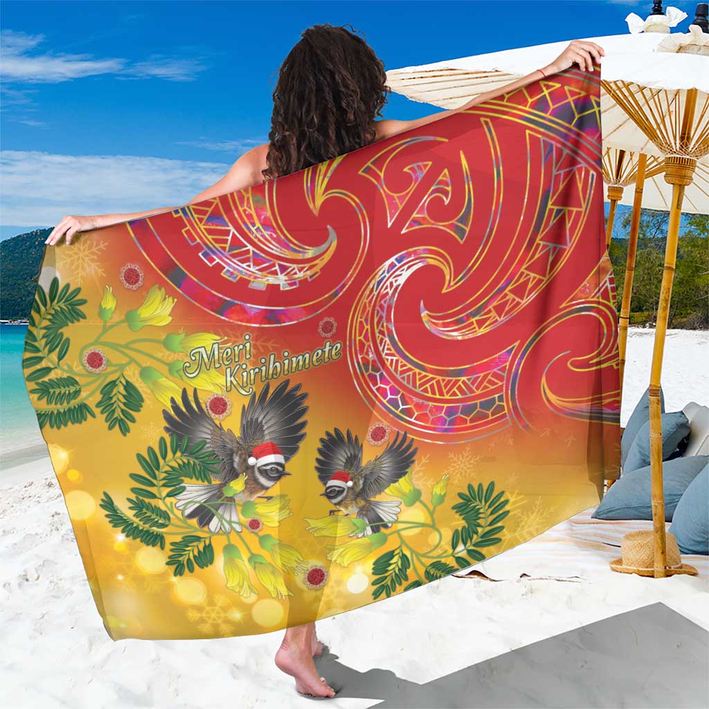 New Zealand Piwakawaka Christmas Sarong With Maori Pattern