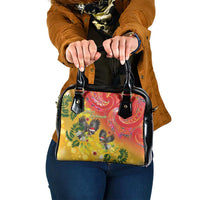 New Zealand Piwakawaka Christmas Shoulder Handbag With Maori Pattern LT05 One Size Yellow - Polynesian Pride