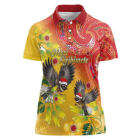 New Zealand Piwakawaka Christmas Women Polo Shirt With Maori Pattern