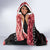 New Zealand Tiki Christmas Hooded Blanket Ho Ho Ho Paua Shell Glitter Red