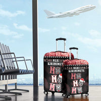 New Zealand Tiki Christmas Luggage Cover Ho Ho Ho Paua Shell Glitter Red LT05 - Polynesian Pride