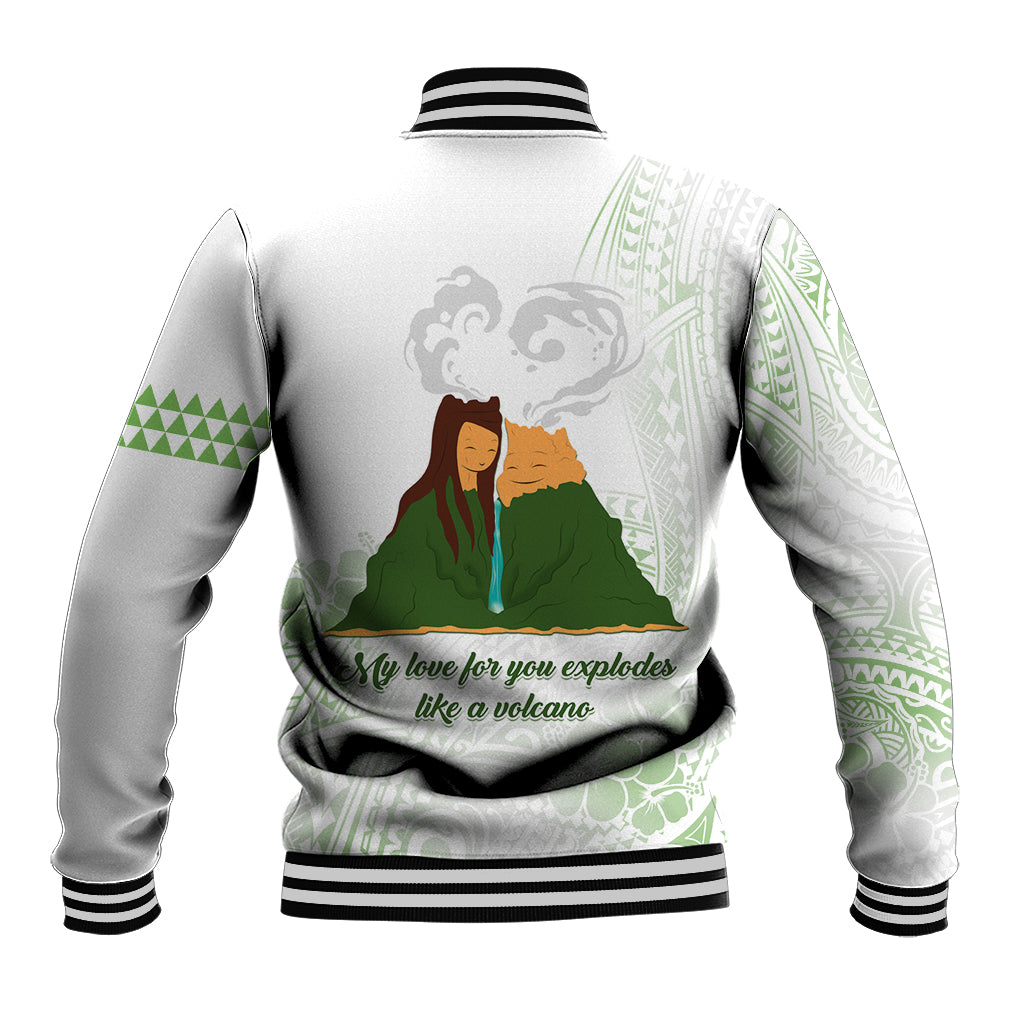 Personalised I LAVA YOU Volcano Valentine Baseball Jacket Polynesian Tribal Pattern LT05 - Polynesian Pride