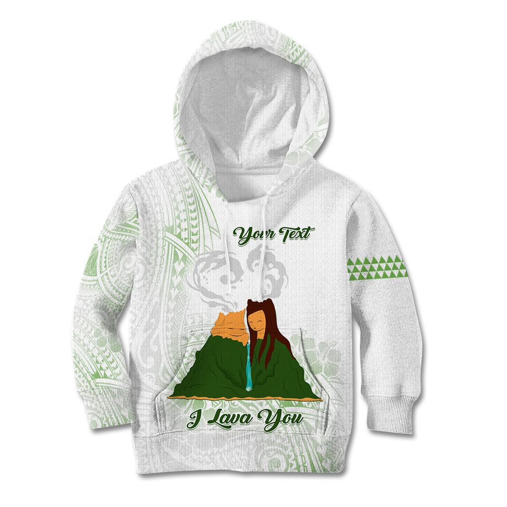 Personalised I LAVA YOU Volcano Valentine Kid Hoodie Polynesian Tribal Pattern LT05 Hoodie White - Polynesian Pride