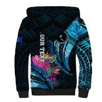 Personalised FSM Chuuk State Sherpa Hoodie Tropical Flowers Tribal Pattern LT05 - Polynesian Pride