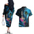 Personalised FSM Pohnpei State Couples Matching Off The Shoulder Long Sleeve Dress and Hawaiian Shirt Tropical Flowers Tribal Pattern LT05 - Polynesian Pride