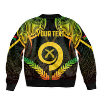Personalised Vanuatu Father Lini Day Bomber Jacket Polynesian Tribal Pattern LT05 - Polynesian Pride
