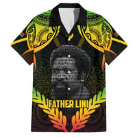Personalised Vanuatu Father Lini Day Family Matching Off Shoulder Maxi Dress and Hawaiian Shirt Polynesian Tribal Pattern LT05 Dad's Shirt - Short Sleeve Black - Polynesian Pride