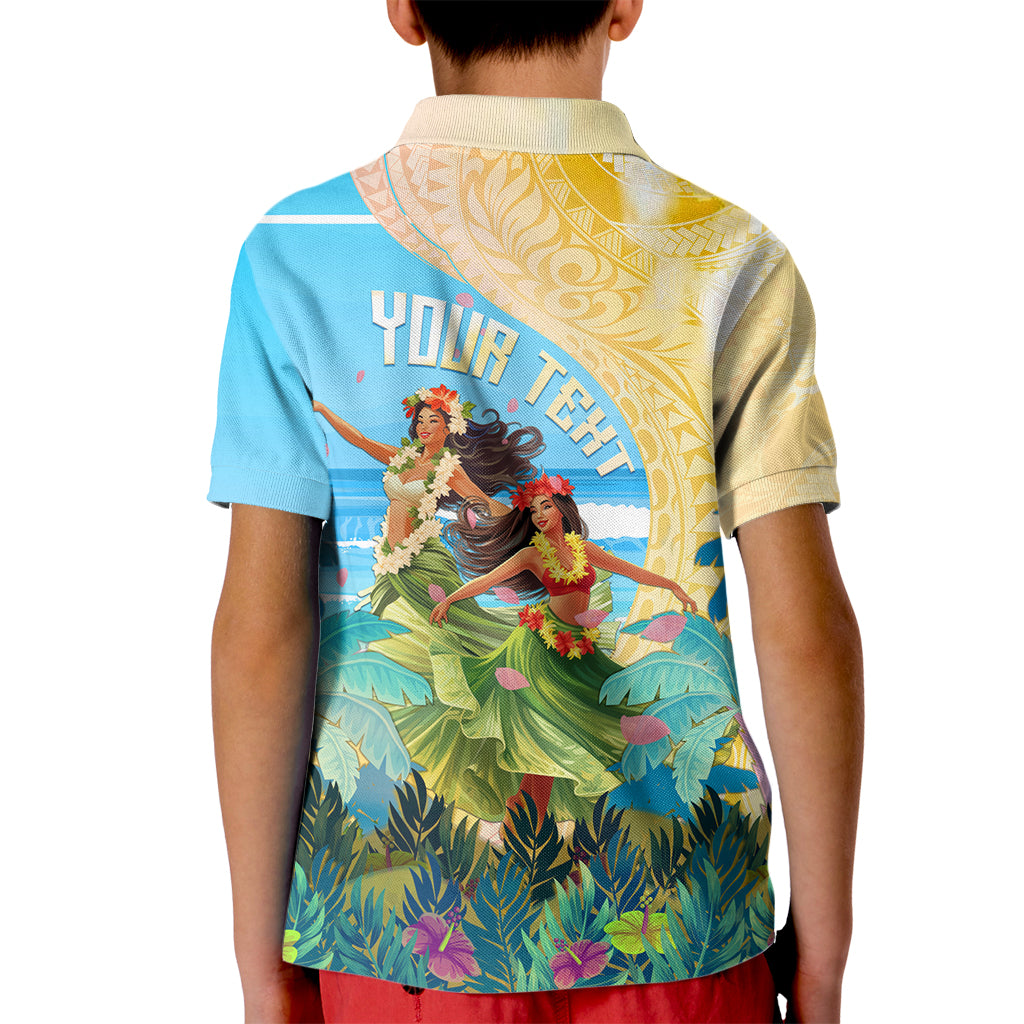 Personalised Hawaii Honolulu Festival Kid Polo Shirt Hula Girls Tropical Vibe LT05 - Polynesian Pride