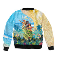 Personalised Hawaii Honolulu Festival Sleeve Zip Bomber Jacket Hula Girls Tropical Vibe LT05 - Polynesian Pride