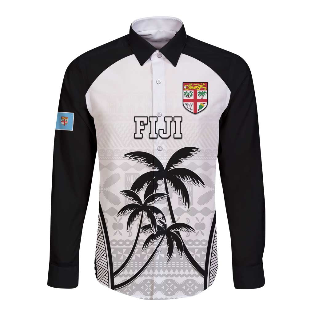 Custom Fiji Tapa Football Long Sleeve Button Shirt Sporty Style