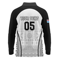 Custom Fiji Tapa Football Long Sleeve Polo Shirt Sporty Style