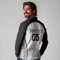 Custom Fiji Tapa Football Long Sleeve Polo Shirt Sporty Style