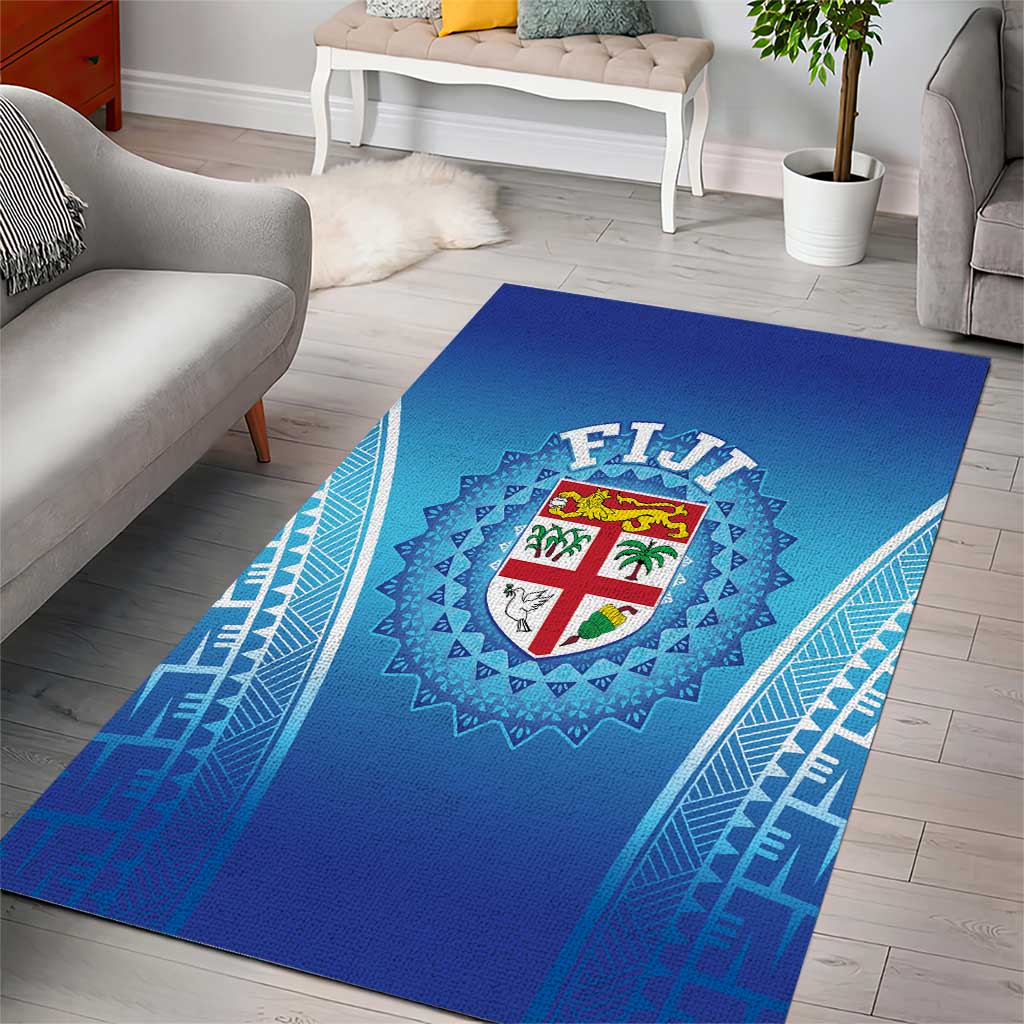 Fiji Football Area Rug Fijian Tapa Pattern LT05 - Polynesian Pride