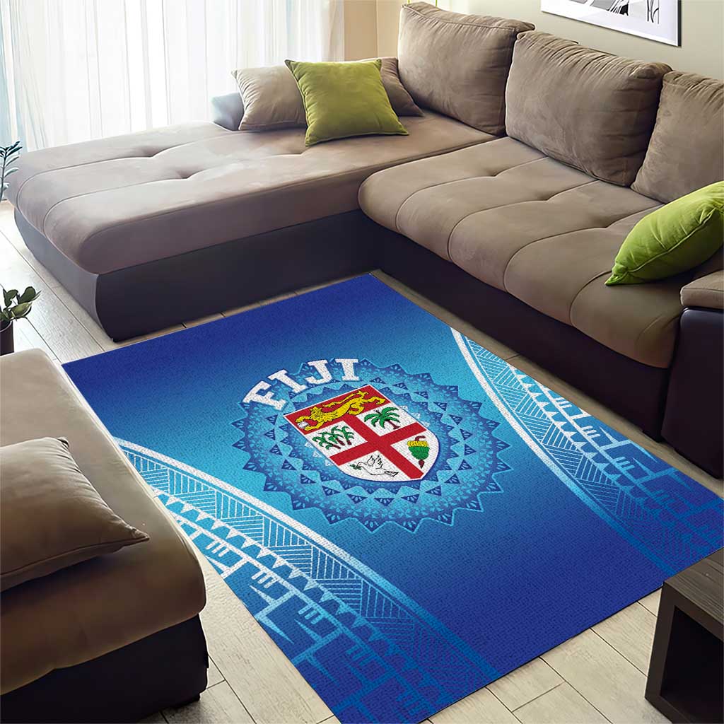 Fiji Football Area Rug Fijian Tapa Pattern LT05 - Polynesian Pride