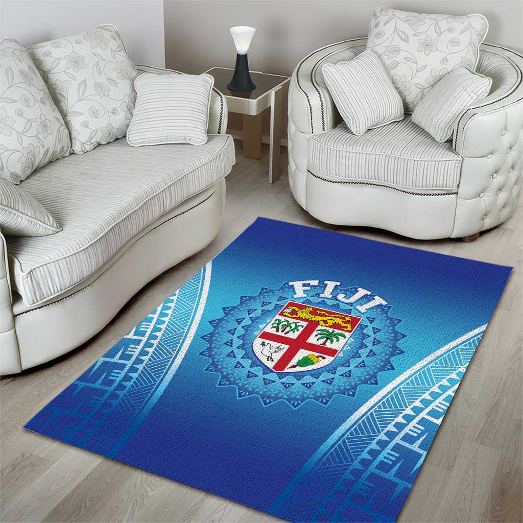 Fiji Football Area Rug Fijian Tapa Pattern LT05 - Polynesian Pride