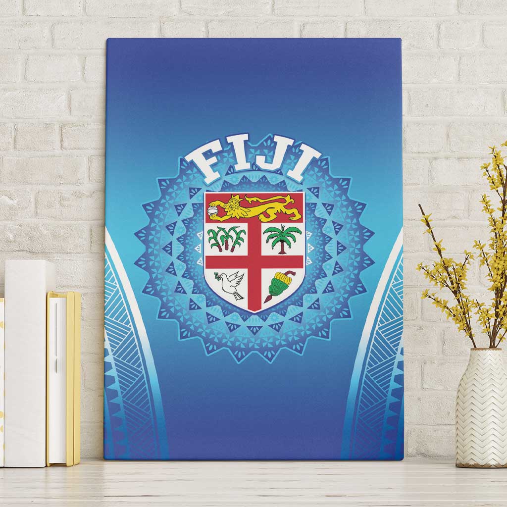Fiji Football Canvas Wall Art Fijian Tapa Pattern
