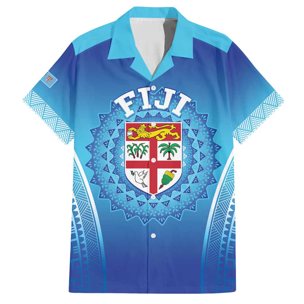 Custom Fiji Football Family Matching Long Sleeve Bodycon Dress and Hawaiian Shirt Fijian Tapa Pattern