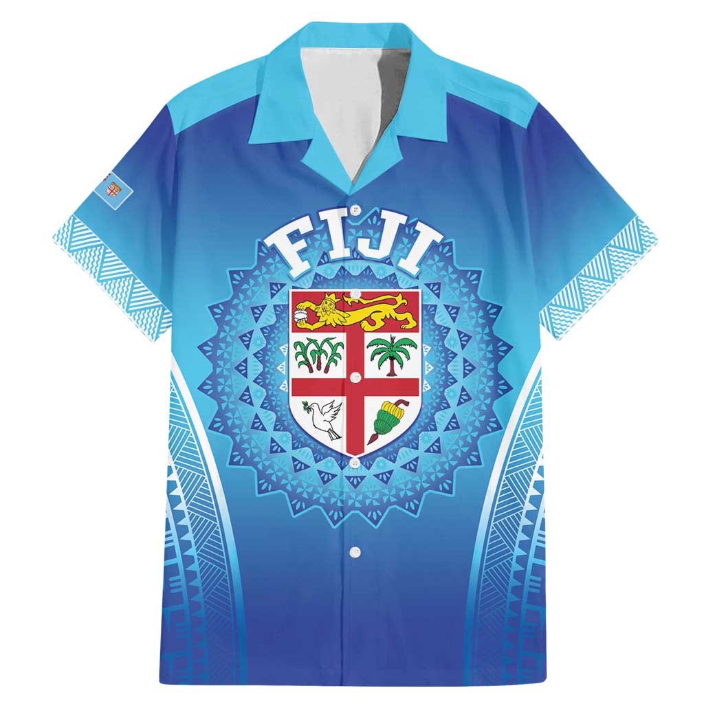 Custom Fiji Football Family Matching Mermaid Dress and Hawaiian Shirt Fijian Tapa Pattern