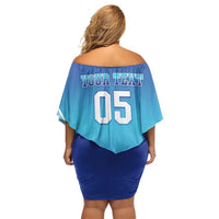 Custom Fiji Football Family Matching Off Shoulder Short Dress and Hawaiian Shirt Fijian Tapa Pattern