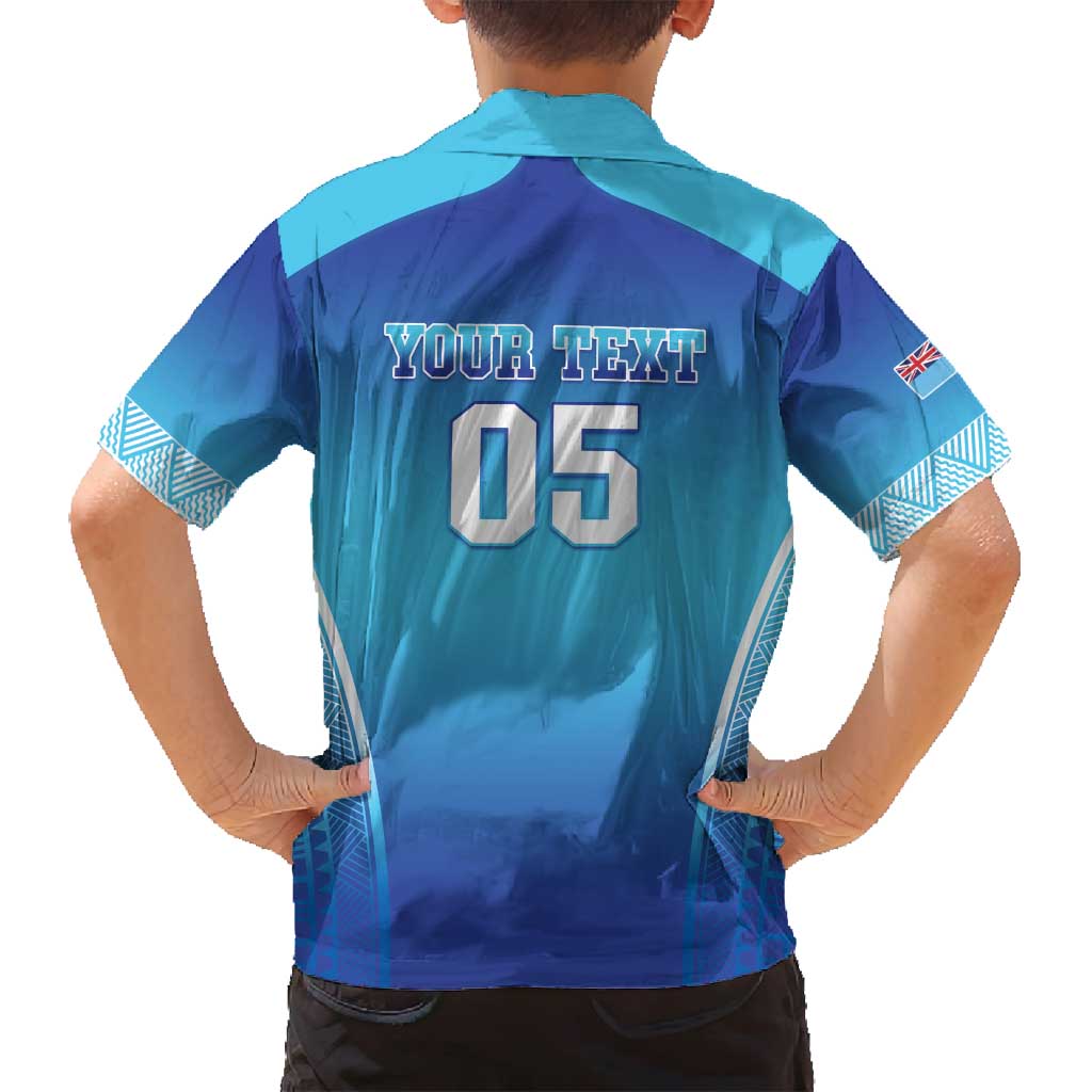 Custom Fiji Football Family Matching Tank Maxi Dress and Hawaiian Shirt Fijian Tapa Pattern