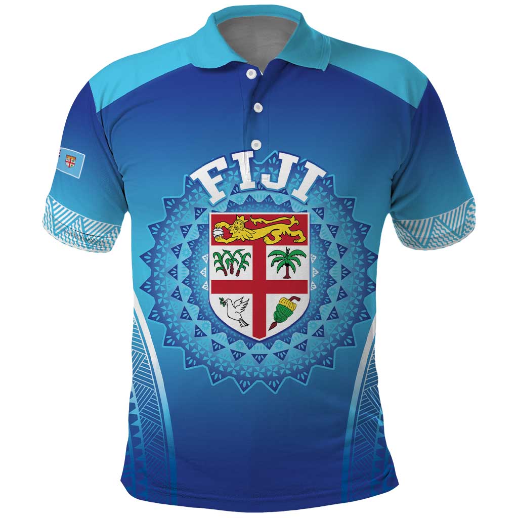 Custom Fiji Football Polo Shirt Fijian Tapa Pattern