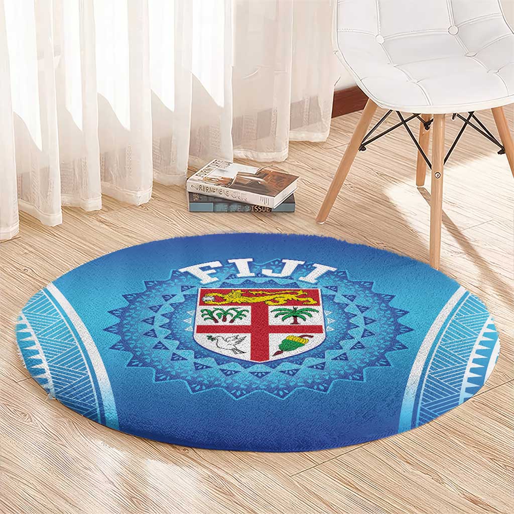 Fiji Football Round Carpet Fijian Tapa Pattern LT05 - Polynesian Pride