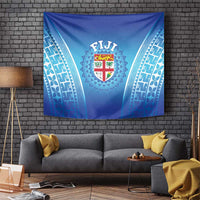 Fiji Football Tapestry Fijian Tapa Pattern LT05 Blue - Polynesian Pride