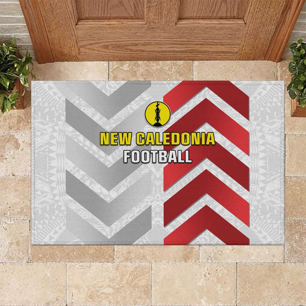 New Caledonia Football Rubber Doormat Unique Style LT05 Red - Polynesian Pride