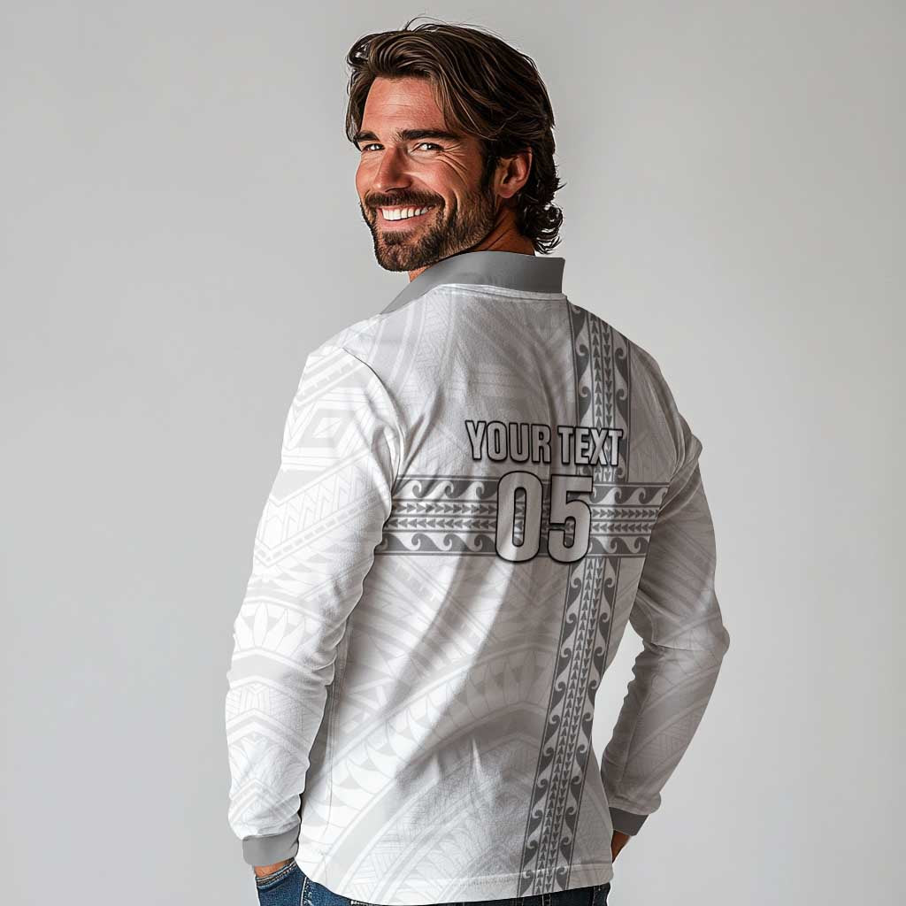 Custom New Caledonia Football Long Sleeve Polo Shirt Go The Kagus