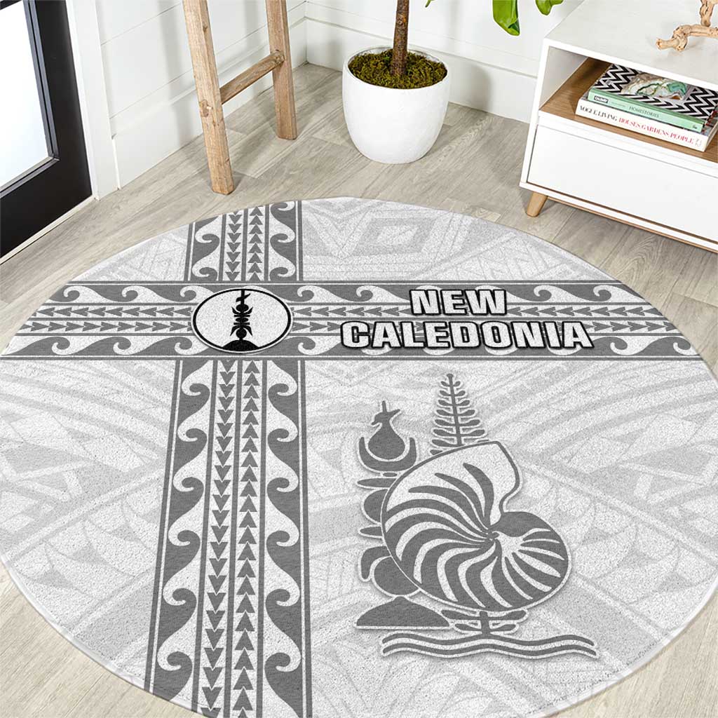 New Caledonia Football Round Carpet Go The Kagus LT05 White - Polynesian Pride