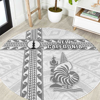 New Caledonia Football Round Carpet Go The Kagus LT05 White - Polynesian Pride