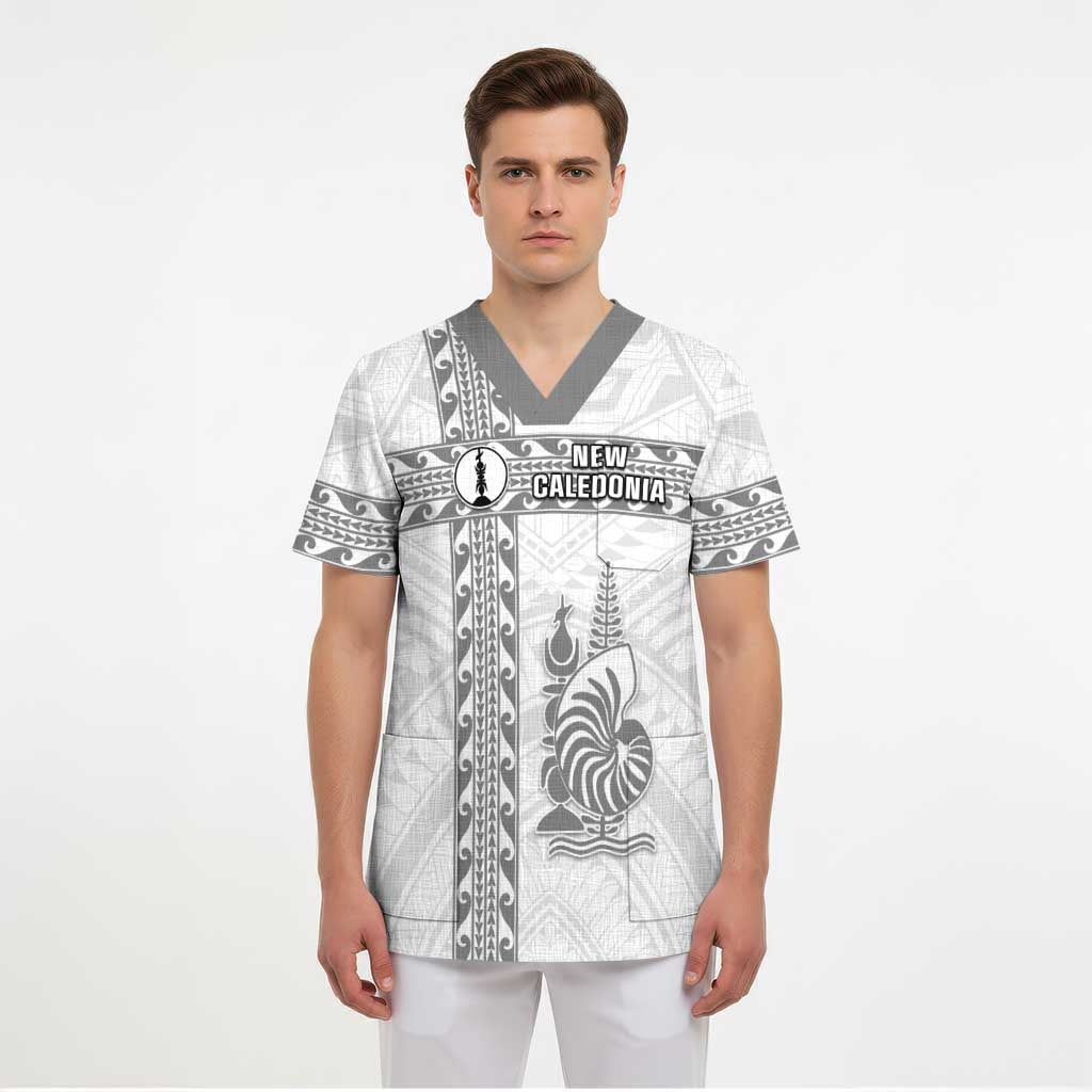 Custom New Caledonia Football Scrub Top Go The Kagus - Polynesian Pride
