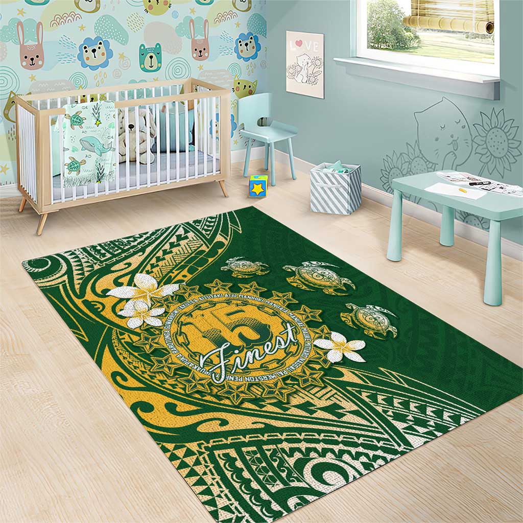 Cook Islands 15 Finest Area Rug Plumeria Polynesian Turtle