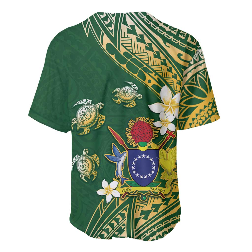 Cook Islands 15 Finest Baseball Jersey Plumeria Polynesian Turtle LT05 - Polynesian Pride