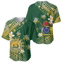 Cook Islands 15 Finest Baseball Jersey Plumeria Polynesian Turtle LT05 - Polynesian Pride
