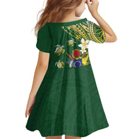 Cook Islands 15 Finest Family Matching Off Shoulder Short Dress and Hawaiian Shirt Plumeria Polynesian Turtle