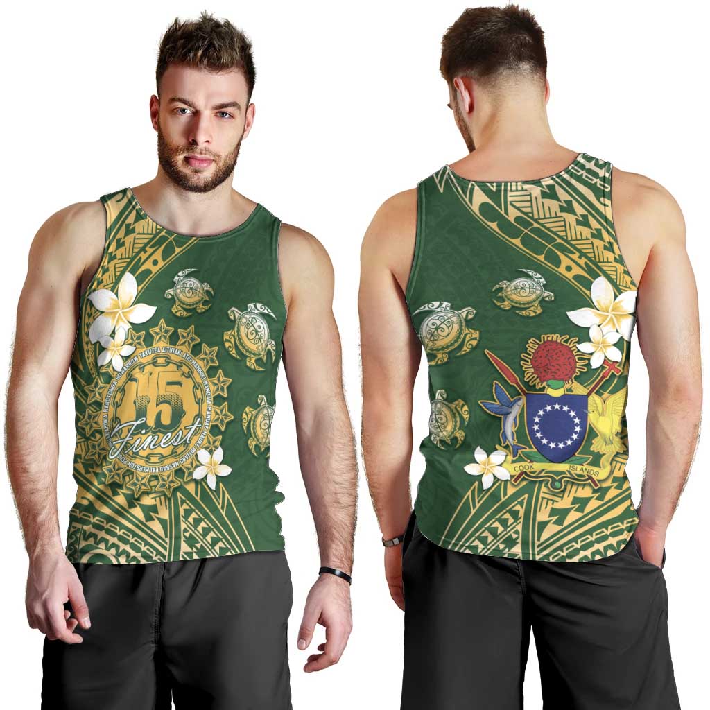 Cook Islands 15 Finest Men Tank Top Plumeria Polynesian Turtle