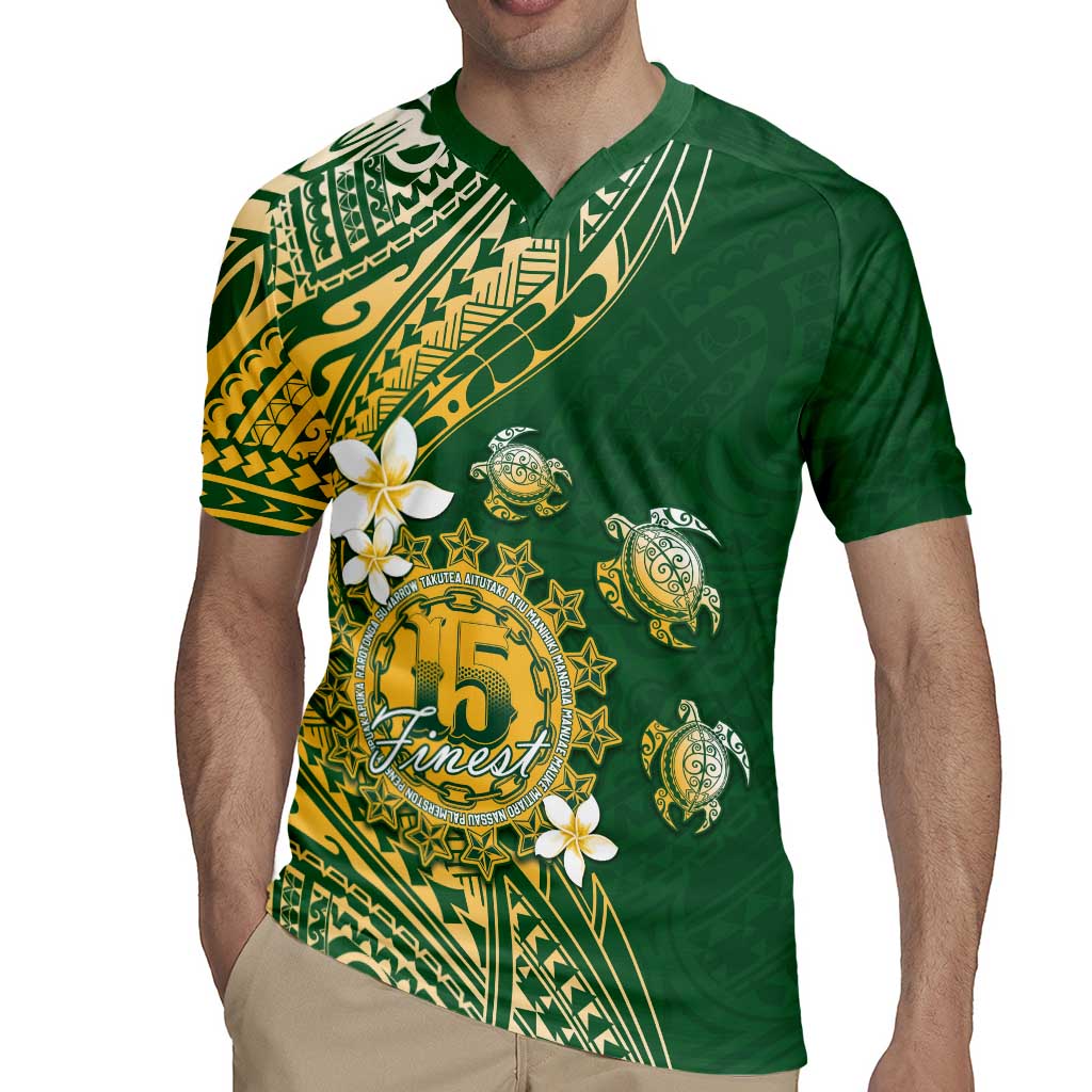 Cook Islands 15 Finest Rugby Jersey Plumeria Polynesian Turtle LT05 - Polynesian Pride