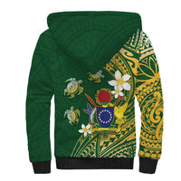 Cook Islands 15 Finest Sherpa Hoodie Plumeria Polynesian Turtle