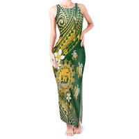 Cook Islands 15 Finest Tank Maxi Dress Plumeria Polynesian Turtle