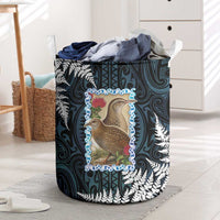 New Zealand Weka Laundry Basket Maori Hen Koru Pattern - Polynesian Pride