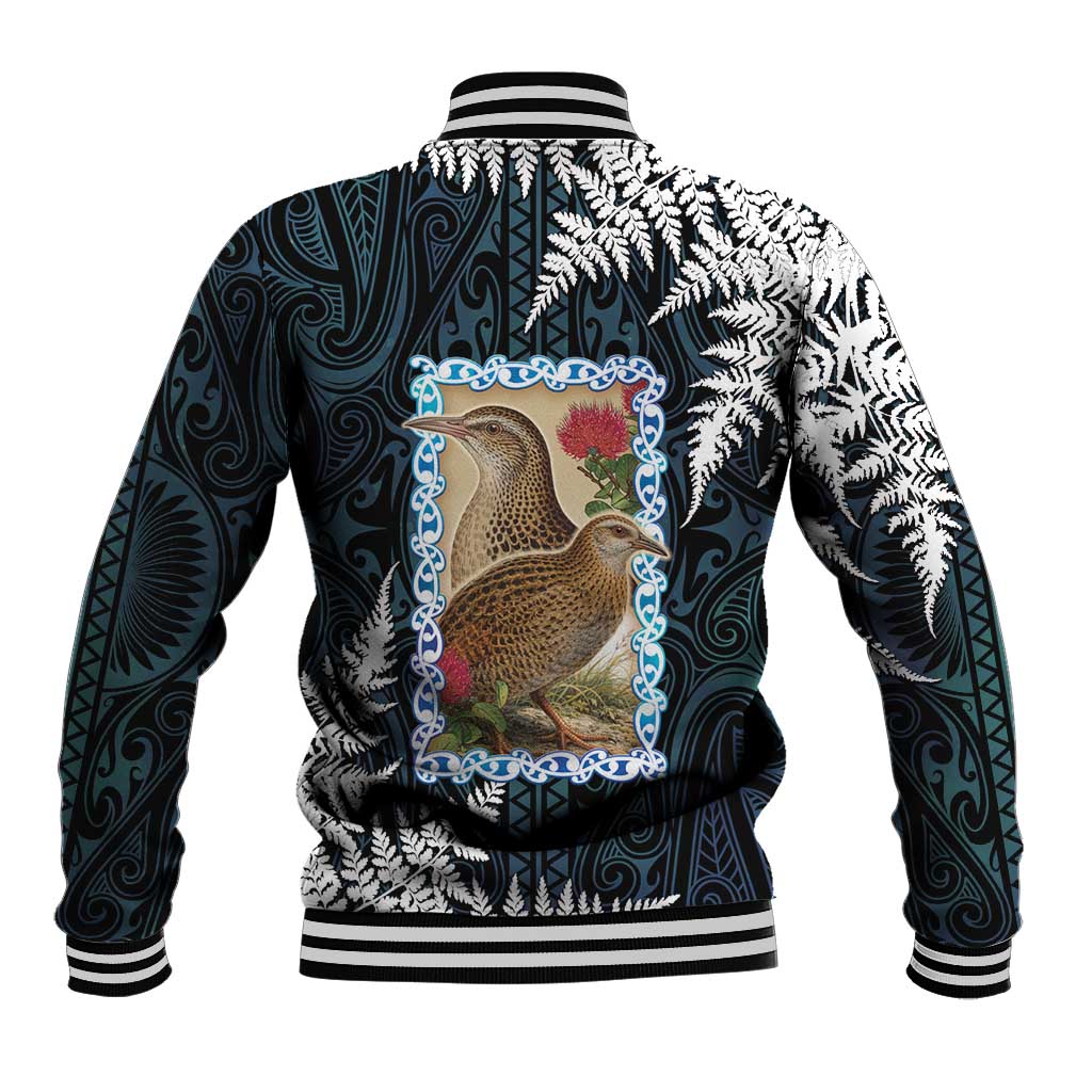 New Zealand Weka Baseball Jacket Maori Hen Koru Pattern - Polynesian Pride