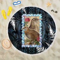 New Zealand Weka Beach Blanket Maori Hen Koru Pattern - Polynesian Pride