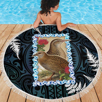 New Zealand Weka Beach Blanket Maori Hen Koru Pattern - Polynesian Pride
