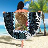 New Zealand Weka Beach Blanket Maori Hen Koru Pattern - Polynesian Pride