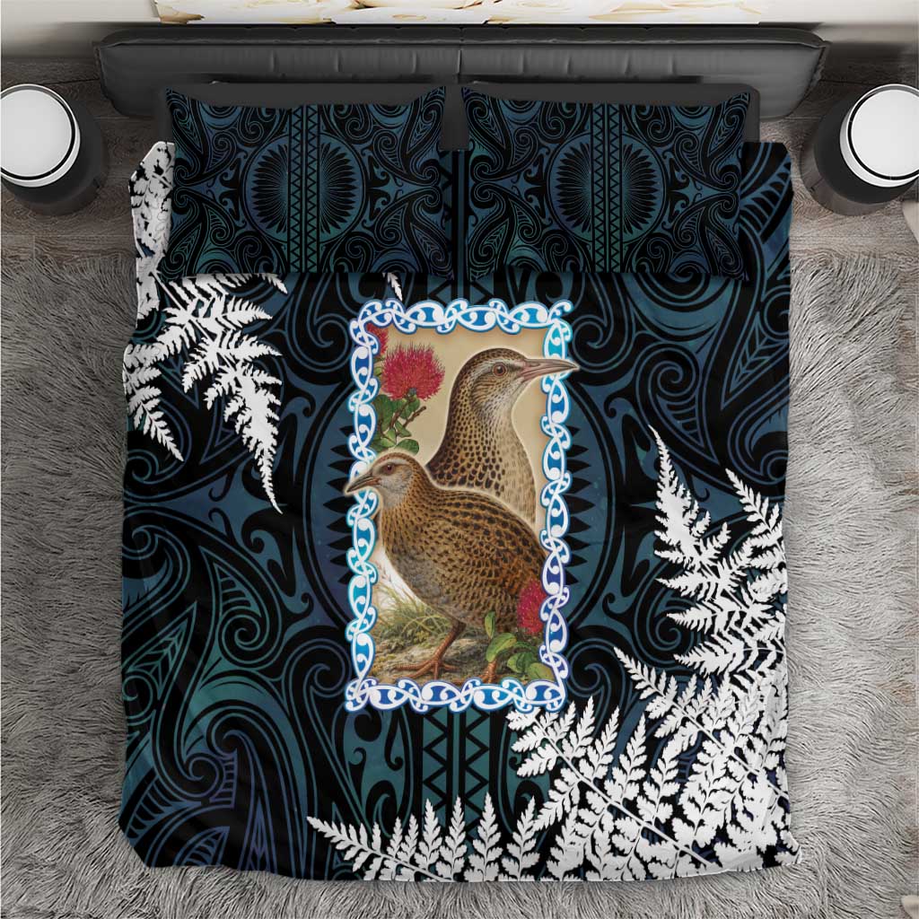 New Zealand Weka Bedding Set Maori Hen Koru Pattern - Polynesian Pride