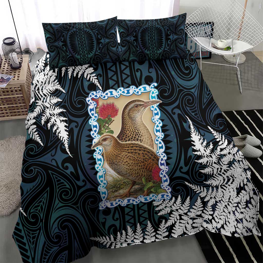 New Zealand Weka Bedding Set Maori Hen Koru Pattern - Polynesian Pride