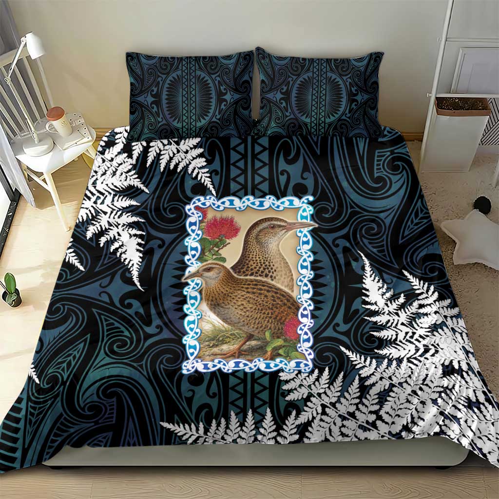 New Zealand Weka Bedding Set Maori Hen Koru Pattern - Polynesian Pride