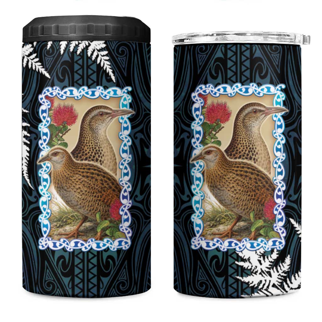 New Zealand Weka 4 in 1 Can Cooler Tumbler Maori Hen Koru Pattern - Polynesian Pride